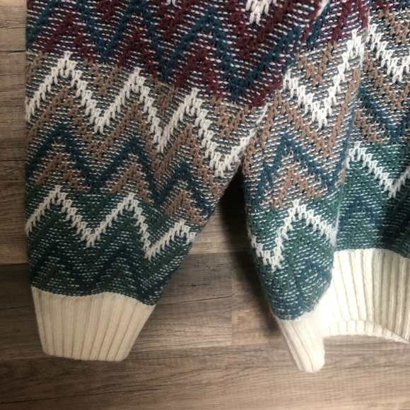 Vintage Chevron Geometric Aztec Southwestern Crewneck Knit Sweater Medium - Picture 5 of 9